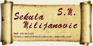 Sekula Milijanović vizit kartica